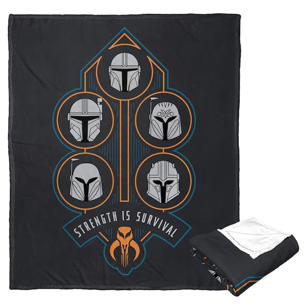 THE NORTHWEST GROUP Star Wars The Mandalorian Strength Is Survival Silk Touch Multi-Colored Throw Blanket