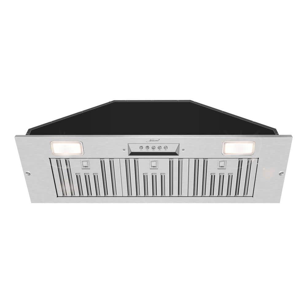 Range Hood Insert/Built-In 36 in. Ultra Quiet Powerful Suction Stainless Steel Ducted Kitchen Vent Hood with LED Lights