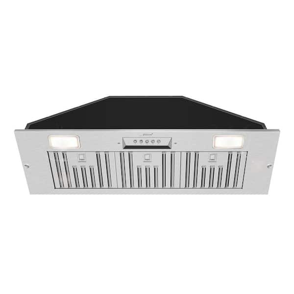 Akicon Range Hood Insert/Built-In 36 in. Ultra Quiet Powerful Suction Stainless Steel Ducted Kitchen Vent Hood with LED Lights