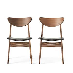 Anise Dark Brown Leather/Walnut Finish Dining Chair (Set of 2)