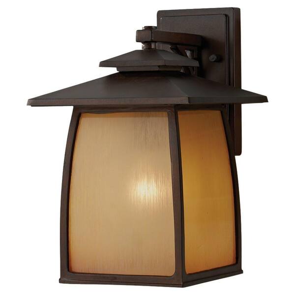 Generation Lighting Wright House 1-Light Sorrel Brown Outdoor 13.875 in. Wall Lantern Sconce