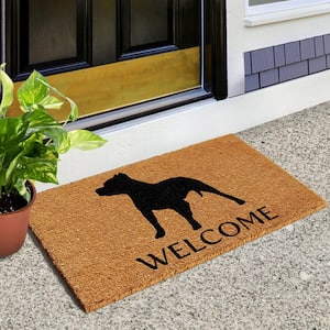 Hello Red/Natural Script 17 in. x 29 in. Door Mat