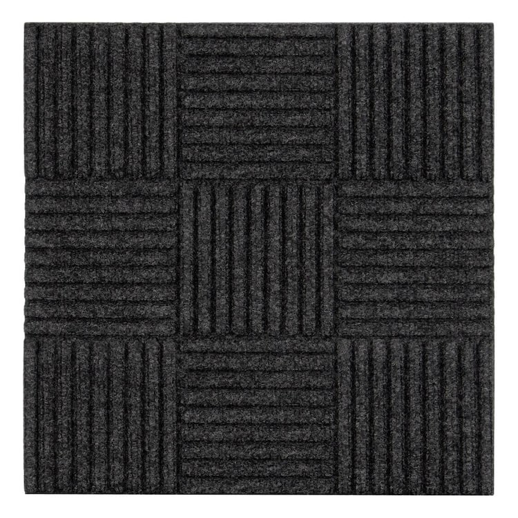 TrafficMaster Charcoal - Black Residential 18 x 18 in. Peel and Stick Carpet Tile Square (18 sq. ft.)