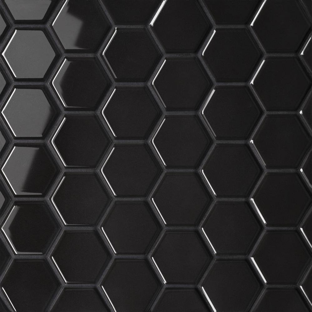 Le Cafe 11 in. x 13 in. Black Porcelain Mosaic Tile (9.86 sq. ft. /Case) price history on PriceWatchPro