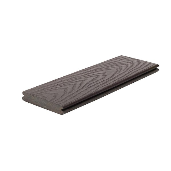 Trex Select 1 in. x 5-1/2 in. x 20 ft. Woodland Brown Grooved Edge Capped Composite Decking Board