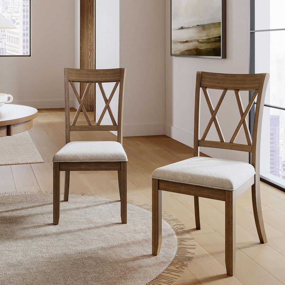 JAYDEN CREATION Aitana Rustic Farmhouse Walnut Solid Wood Dining