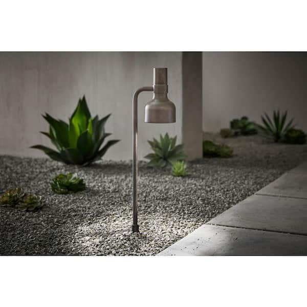 Bluffton Ridge 150 Lumen Low Voltage Raw Iron Integrated LED Outdoor Landscape Path Light with Metal Shade