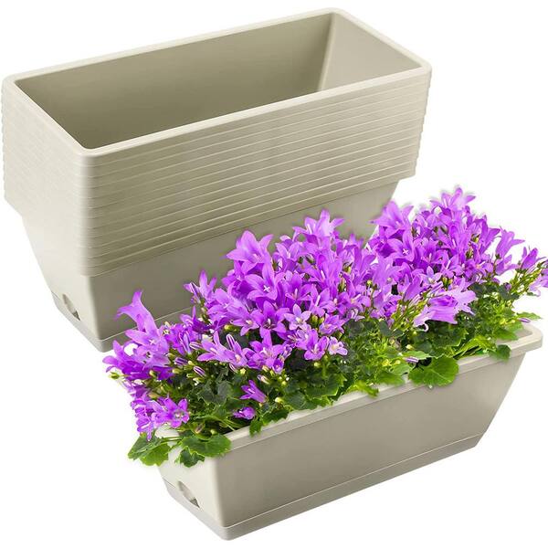 Rectangular Plastic Flower Pot Wave Ruffled Flower Durable Trough Holder Hanging