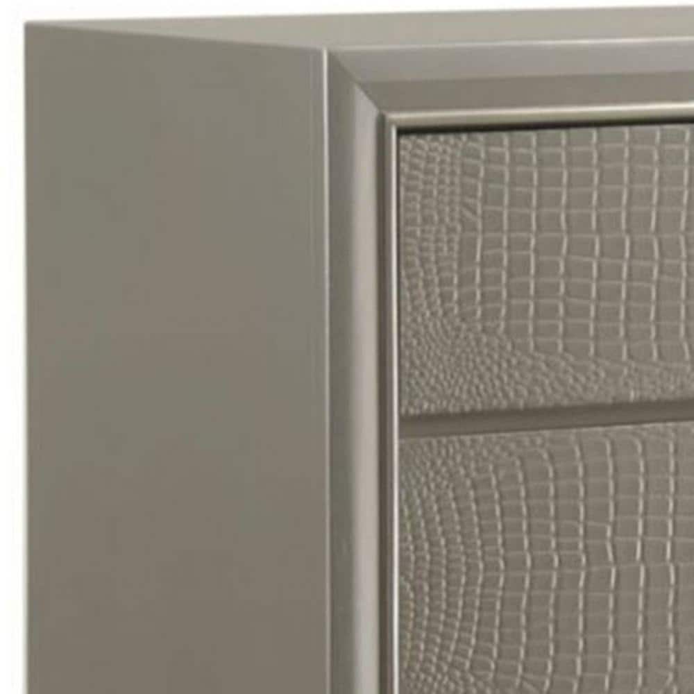 Black Vertical 5-Drawer Chest with Decorative Knobs