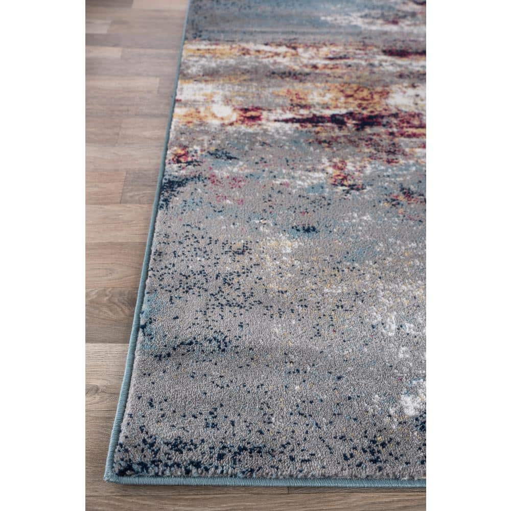 Multi Abstract Watercolor Polypropylene Area Rug 2' x 3'