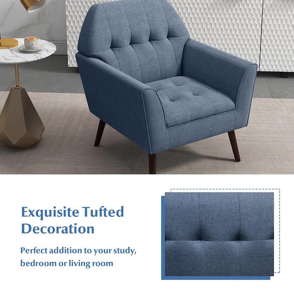 Blue tufted best sale armchair