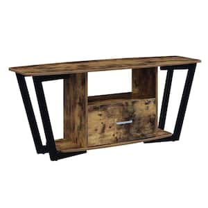 Graystone 58 in. Barnwood/Black TV Stand with 1 Drawer Fits TVs up to 65 in.