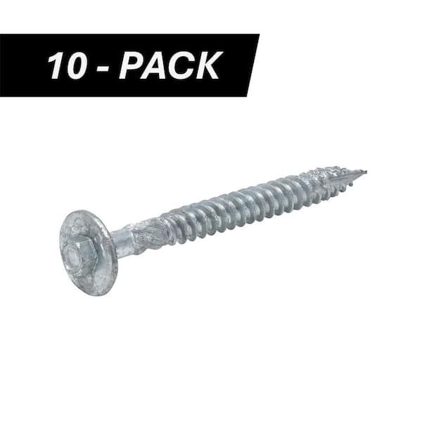 3/8 in. x 4 in. Hex Drive Washer Head Structural Hot Dipped Galvanized Screw (10-Piece)
