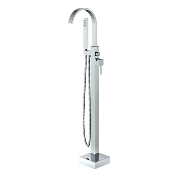 GIVING TREE Single-Handle Freestanding Bathtub Faucet Tub Faucet Filler with Hand Shower in Chrome