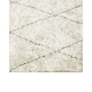 Shaggy Moroccan Bohemian Shaggy Moroccan Linen 9 ft. x 12 ft. Hand-Knotted Area Rug