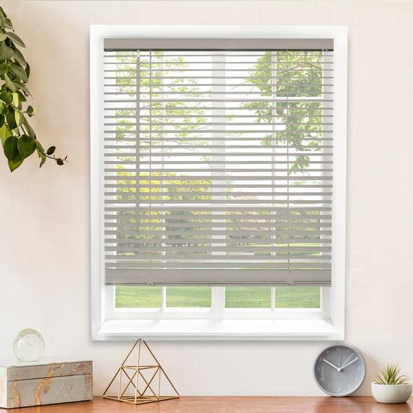 コーミブラインド グレー Chicology Gray Cordless Room Darkening Vinyl Mini Blind with 1 in
