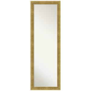 Angled Gold 17.25 in. x 51.25 in. Non-Beveled Modern Rectangle Wood Framed Full Length on the Door Mirror in Gold