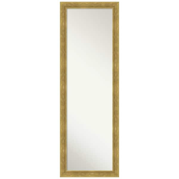Amanti Art Angled Gold 17.25 in. x 51.25 in. Non-Beveled Modern Rectangle Wood Framed Full Length on the Door Mirror in Gold
