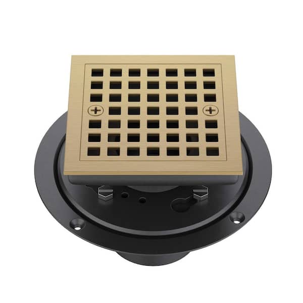 4" Tile-In Shower Drain in Brashed Brass