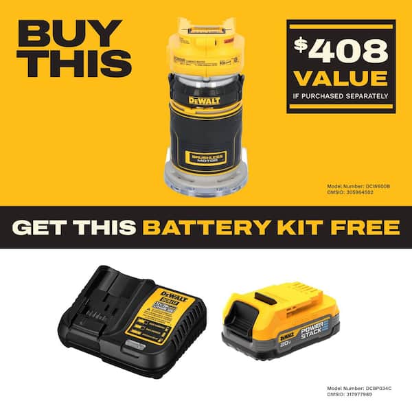 20V MAX XR Cordless Brushless Fixed Base Compact Router (Tool Only)