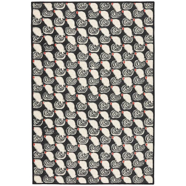 Cockadoodledoo Machine Washable Multi 2.6 ft. x 8 ft. Indoor Area Rug