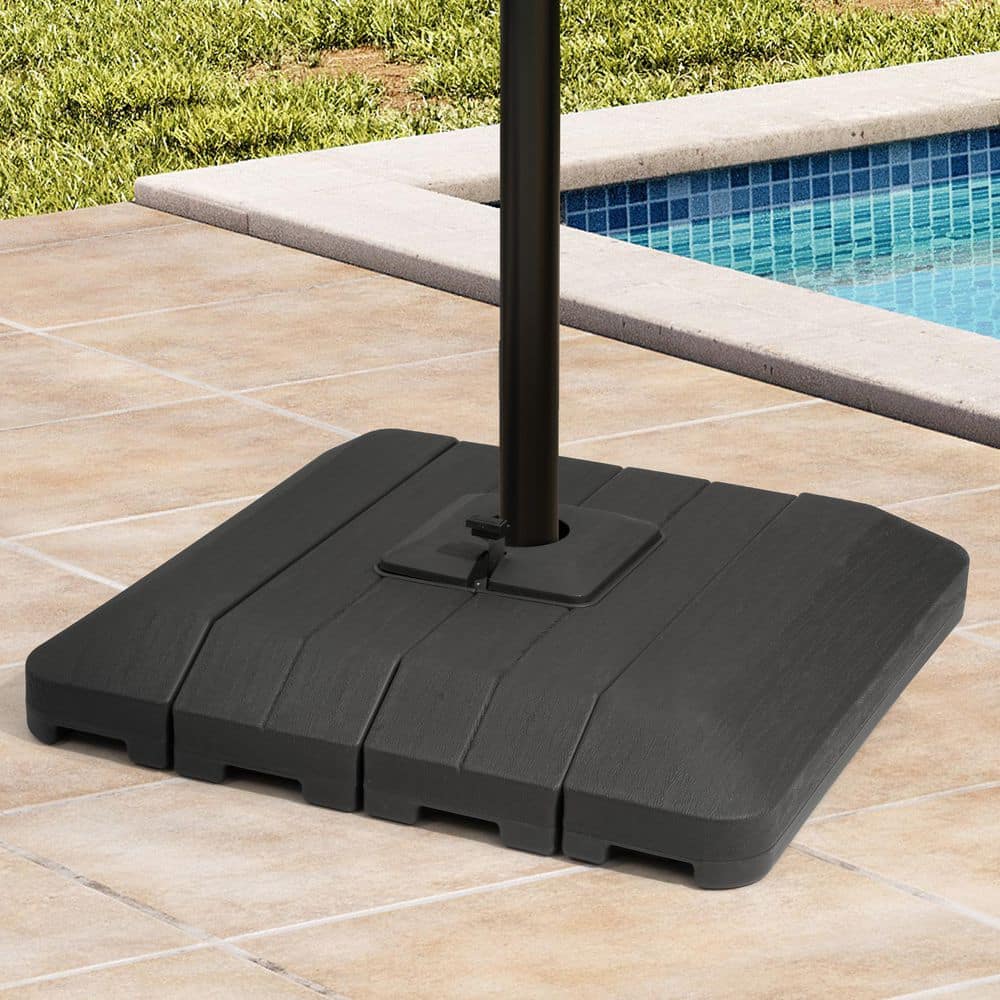 4 Piece Square Cantilever Patio Umbrella Base Suitable for All Kinds of Cross Stand in Black price history on PriceWatchPro