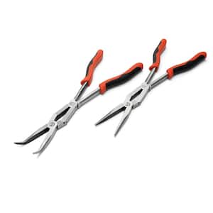 13 in. X2 Double Compound Long Reach Long Nose Plier Set with Dual Material Grips (2-Piece)