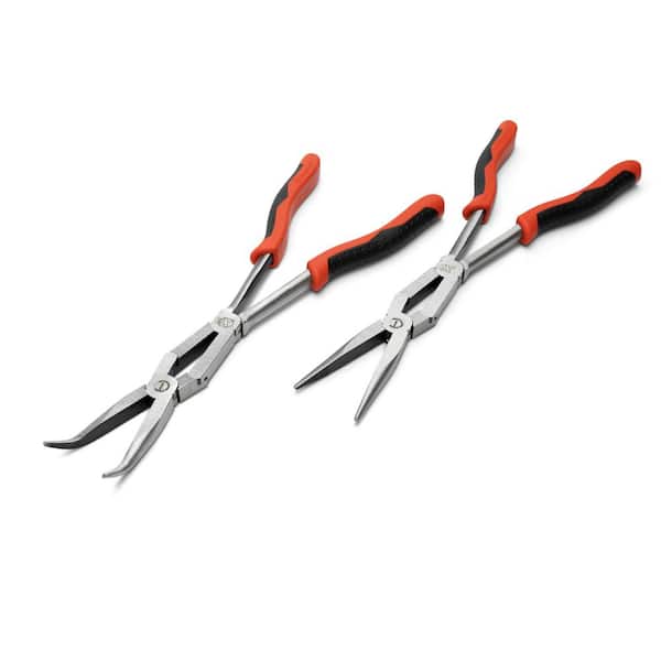 Crescent 13 in. X2 Double Compound Long Reach Long Nose Plier Set with Dual Material Grips (2-Piece)