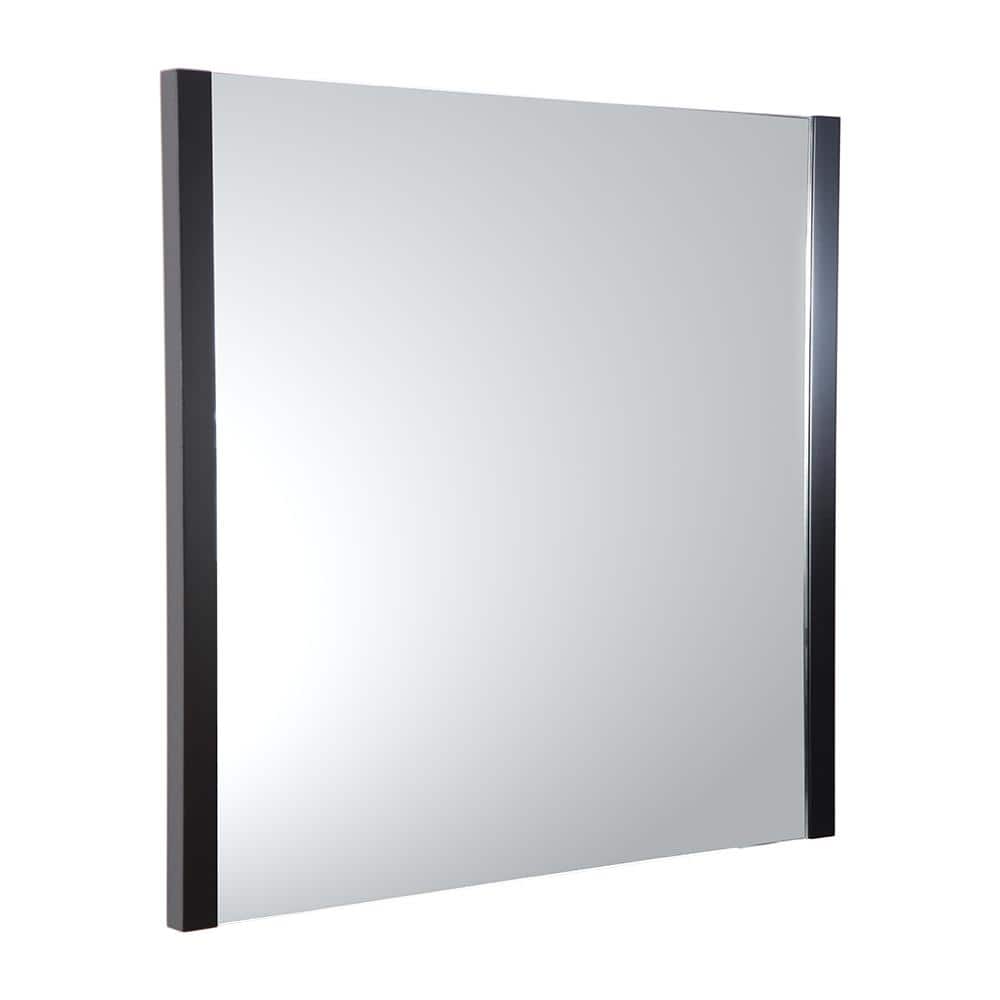 Espresso Wood Framed Square Bathroom Vanity Mirror