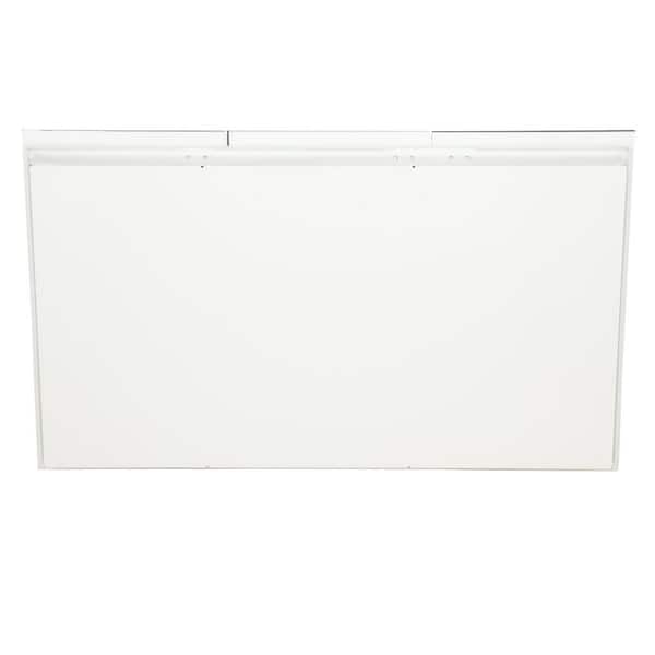 Horizon 48 in. W x 28-1/4 in. H x 5 in. D Frameless Tri-View Recessed Bathroom Medicine Cabinet in White