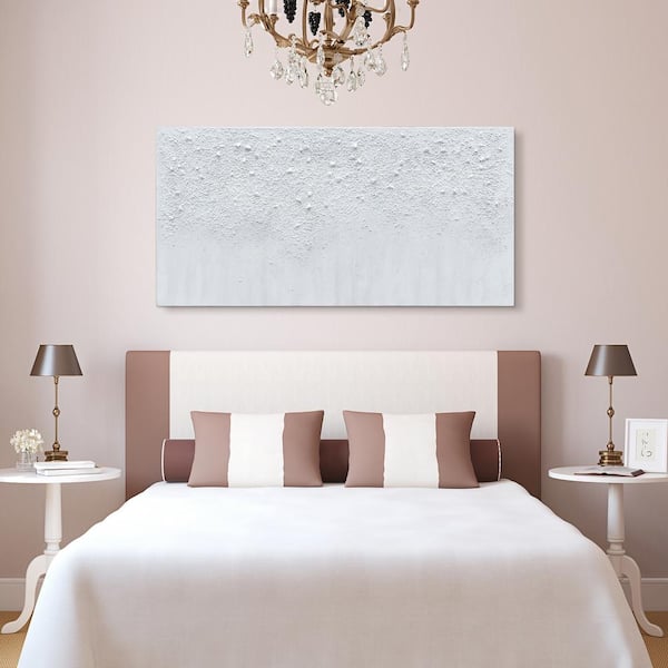 Empire Art Direct "White Snow A" Textured Metallic Hand Painted by Martin Edwards Abstract Canvas Wall Art