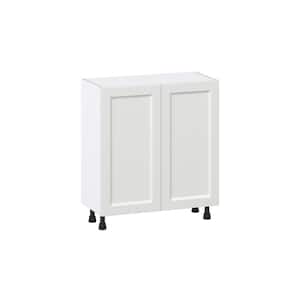 30 in. W x 14 in. D x 34.5 in. H Alton Painted White Shaker Assembled Shallow Base Kitchen Cabinet with 2-Doors