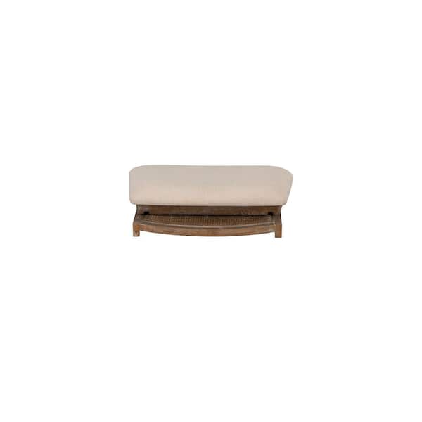 Linon Bennett Natural Folding Chair With Woven Rope Back And Linen Uph - View #4