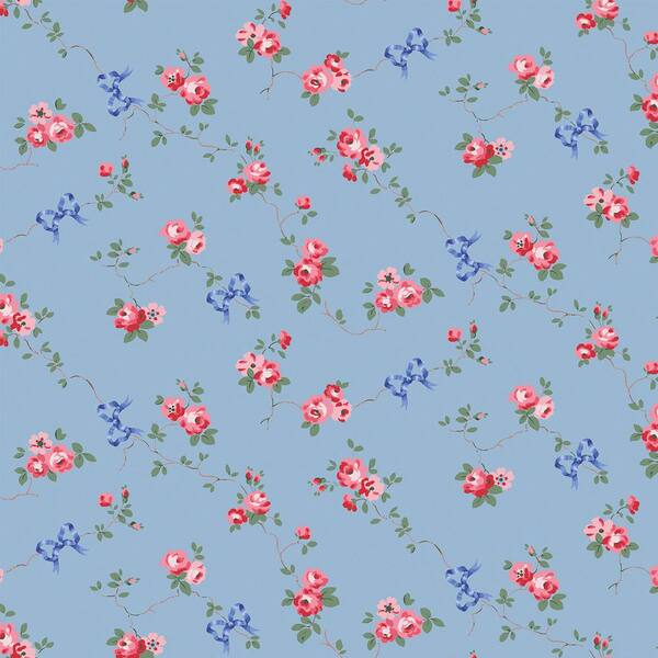 Navy Flower Bows Vinyl