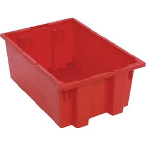 Quantum Genuine 6 Gal. Stack and Nest Tote in Red (6-Pack)