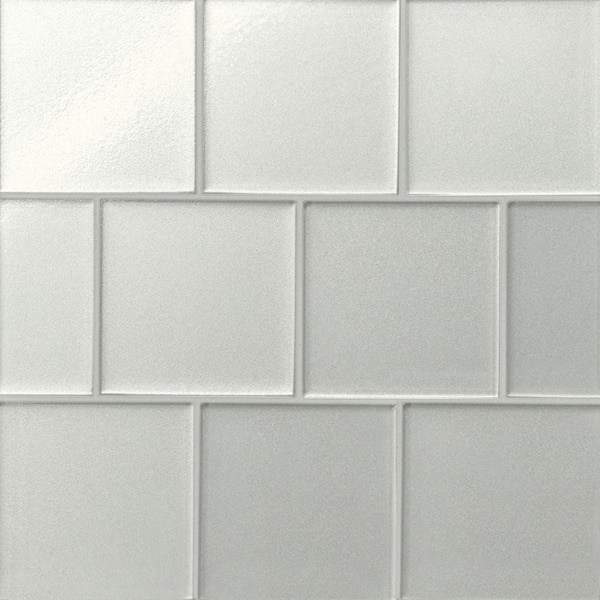 Bedrosians Kaikos Square 4 in. x 4 in. Matte Pearl Glass Tile (10.76 sq. ft./Case)