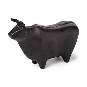 Taurus II 9 in. L x 4 in. W Black Cast Aluminum Bull Decorative Object