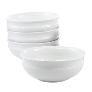 Hillington 4 Piece 20fl. oz. 6.5 Inch Round Fine Ceramic Bowl Set in White