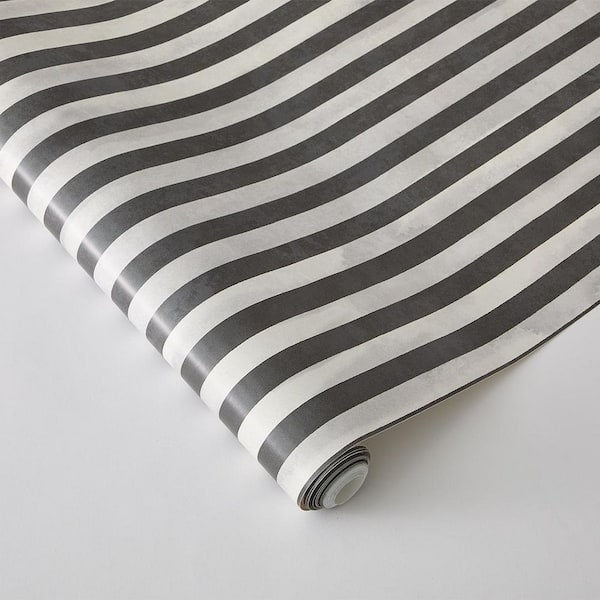 Tempaper Jeremiah Brent Slate Grey and Cream Timeless Ticking