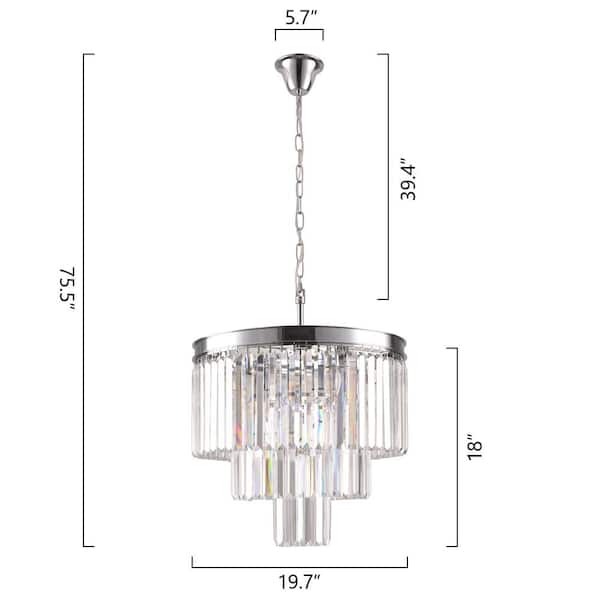 Maxax Annapolis 7-Light Chrome/Clear Unique Tiered