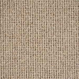 Quintessence - Walnut - Brown 13.2 ft. 55 oz. Wool Berber Installed Carpet
