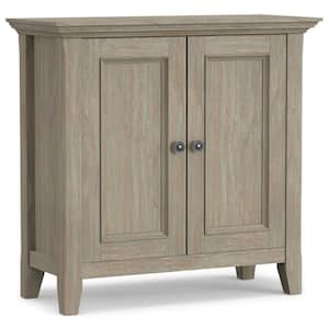 Amherst Solid Wood 32 in. Wide Transitional Low Storage Cabinet in Distressed Grey