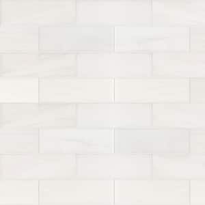 Bianco Dolomite 4 in. x 12 in. Polished Floor and Wall Marble Tile (5 sq. ft./Case)