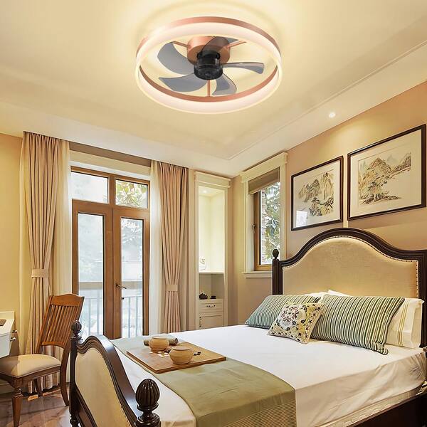 20 in. LED Dimmable Indoor Rose Gold Smart Ceiling Fan with Light