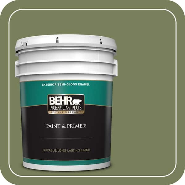 BEHR PREMIUM PLUS 5 gal. #410F-6 Grape Vine Semi-Gloss Enamel Exterior Paint & Primer