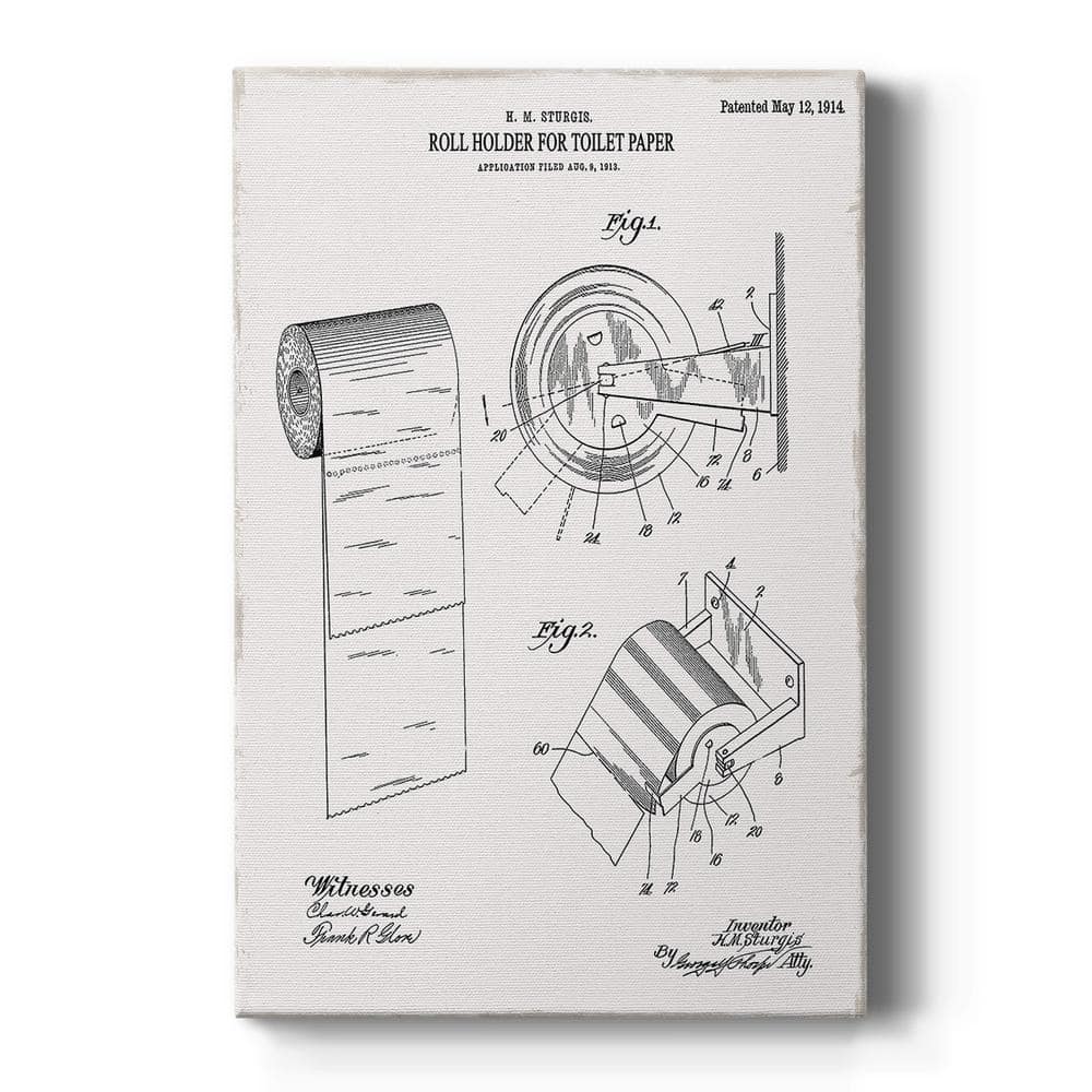 Toilet Paper Patent III Premium Gallery Wrapped Canvas - Ready to Hang, Size: 12 x 18