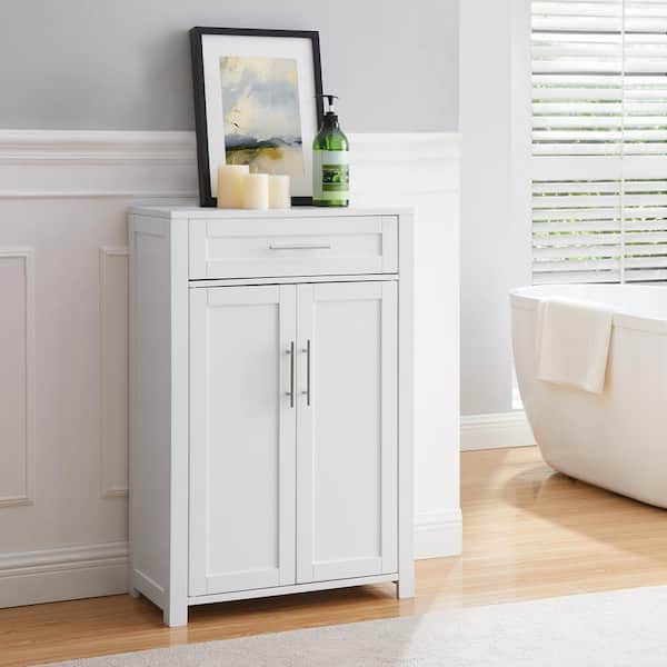 Savannah 23.88 in. W x 11.75 in. D x 36 in. H Linen Cabinet in White