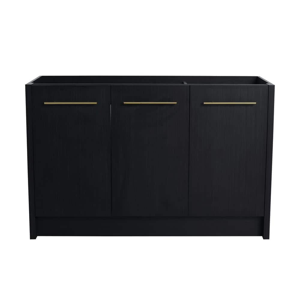 46.88 in. W x 17.94 in. L x 17.69 in. H Freestanding Bath Vanity Cabinet without Top with Soft Close Doors in Black price history on PriceWatchPro
