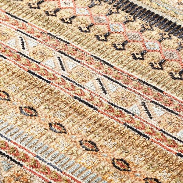 Tan, Blue, Orange Striped 4 ft. x 6 ft. Area Rug