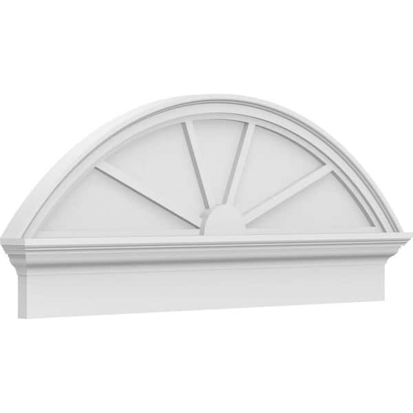 2-3/4 in. x 42 in. x 17-3/8 in. Segment Arch 4-Spoke Architectural Grade PVC Combination Pediment Moulding